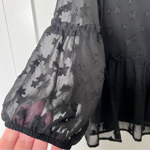 NWT TRIBAL JEANS Black Ruffle Blouse w/ Tassels Size XL - Picture 13 of 15